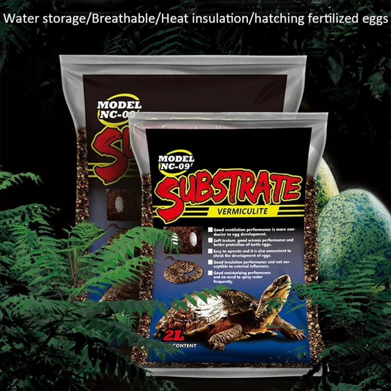 Hamiledyi Reptile Substrate Vermiculite Bedding Snake Hibernant moisturizing Soil Terrarium Bedding for Snake Tortoise Lizard Hatching Eggs(2.1Quart/2L) - Image 2
